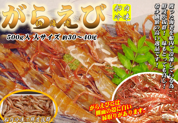 [船内冷凍]がらえび　大サイズ　約30～40尾（約500g）＜日本海産・山陰沖＞